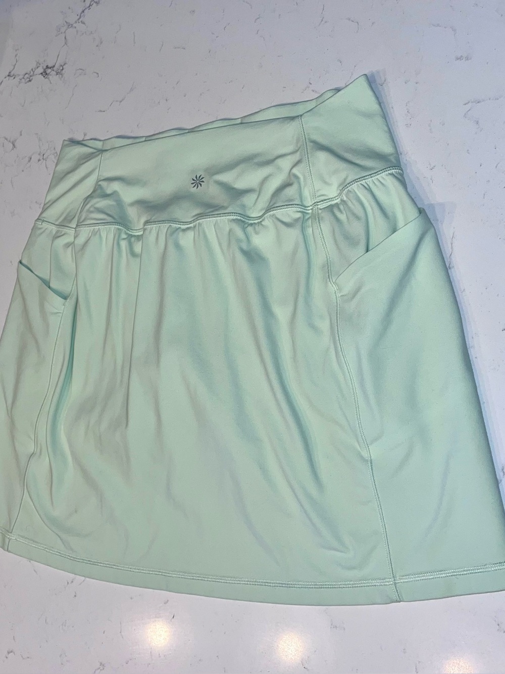 Athleta Women's Salutation Stash Pockets Skort Skirt Size Med. Mint Green 16.5"
